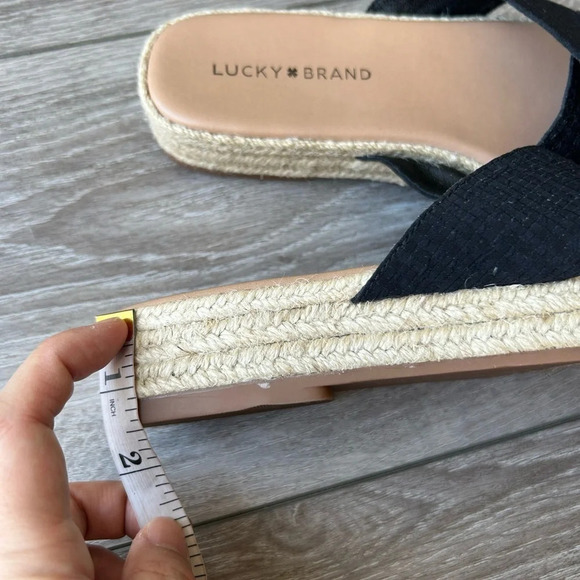 Lucky  Brand Gayte Black/Jute Platform Sandals - Picture 12 of 12